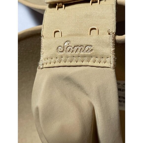 SOMA Nude Tan Memorable FULL COVERAGE Lace Trim Bra Size 34D - Picture 5 of 13